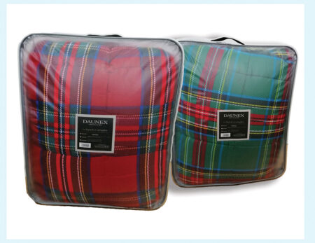 Trapunta 1 piazza singolo art. TARTAN, DAUNEX HOME COLLECTION in microfibra variante rosso