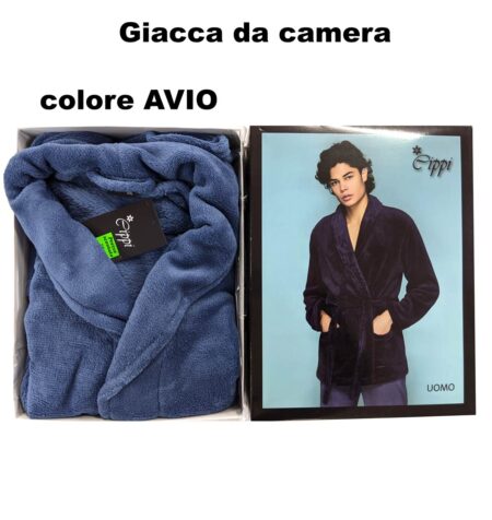 giacca da camera uomo avio zzurro