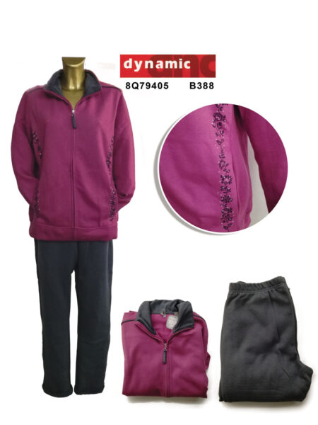 Tuta  Donna Campagnolo Felpata  Art. 8Q79405  DYNAMIC rosa