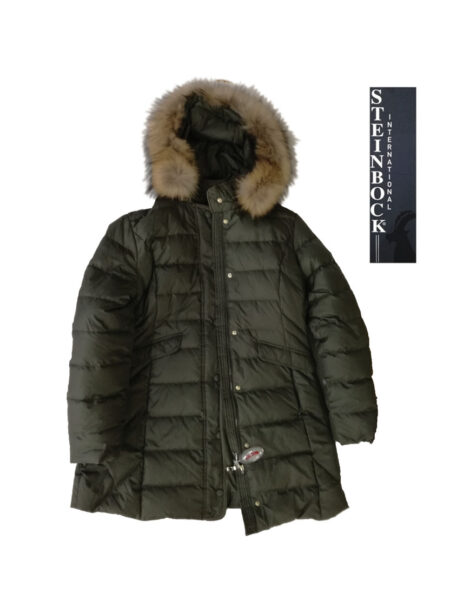 Piumino in vera piuma Steinbock donna mod. Marcella art. 203887W 53512  con cappuccio in  vera pelliccia <i><span style="color: red;">ESAURITO</span></i> - immagine 2