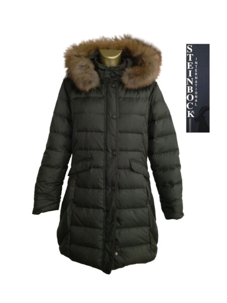 Piumino in vera piuma Steinbock donna mod. Marcella art. 203887W 53512  con cappuccio in  vera pelliccia <i><span style="color: red;">ESAURITO</span></i>