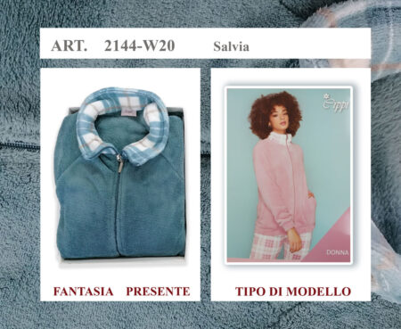 Pigiama aperto donna  coral  Art. 2144-W20, CIPPI salvia