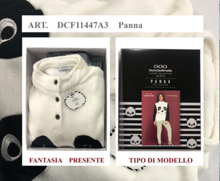Pigiama serafino donna Coral Art. DCF11447A3, Buccia di Mela colore  panna