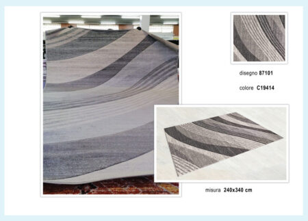 Tappeto 240 x 340 cm Onde, Intarsio Disegno 87101 colore C19414 - immagine 3