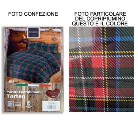 copripiumino tartan verde