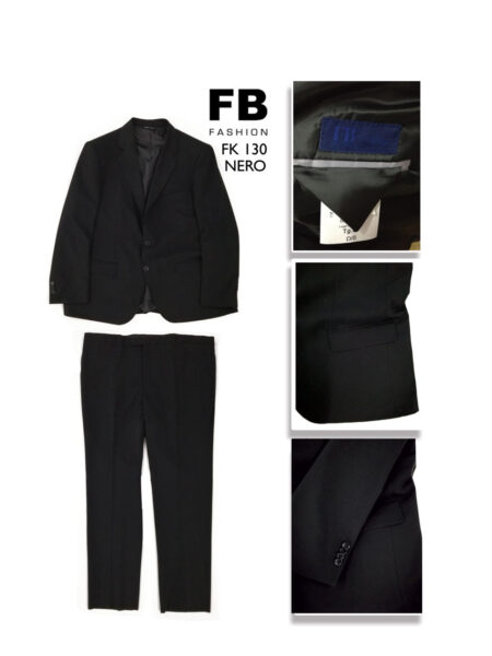 Abito uomo estivo giacca e pantalone, art. FK130, FB FASHION Drop 0 taglia calibrata variante nero