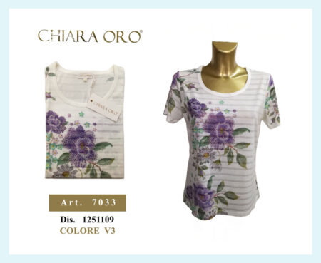 Maglia girocollo manica corta Chiara Oro art. 7033 dis. 1251109 V3