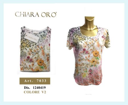 Maglia girocollo manica corta Chiara Oro  art. 7033 dis. 1240419 V2