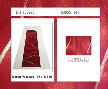 Tappeto passatoia 70 x 230 cm forme geometriche, art. 703390 colore red