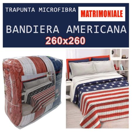 trapunta matrimoniale con bandiera americana