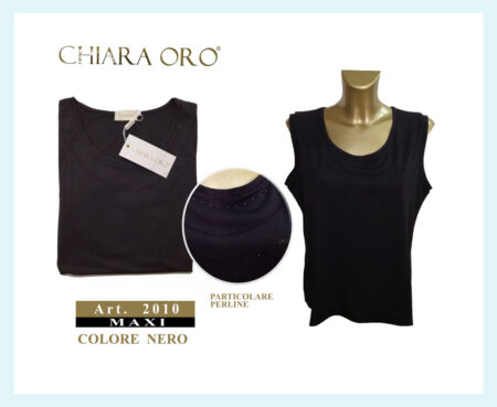 Canotta spalla larga donna Chiara Oro  art. 2010 colore nero