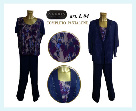 Completo donna pantalone Alexia Couture  art. L 04 colore blu  taglia calibrata