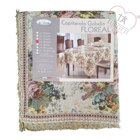 Copritavolo Gobelin FLOREAL a fiori 150 per 180 - immagine 2