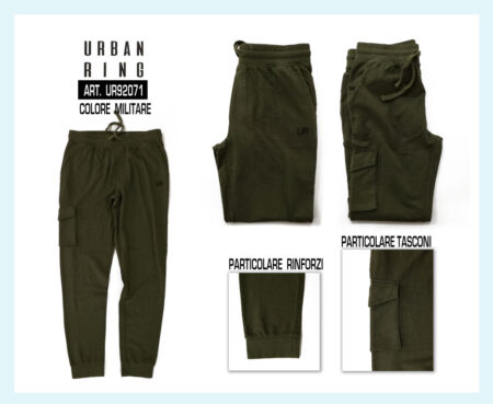 pantalone tuta uomo tasconi Urban Ring art. UR92071 colore verde Militare