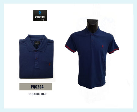Polo Uomo Coveri Moving manica corta art. PQC204 100 % cotone colore blu