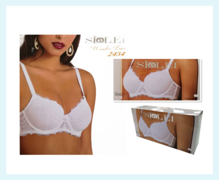 Reggiseno con regolatore supplementare sièlei art 2454 Wonder Lace coppe imbottite coppa c colore bianco