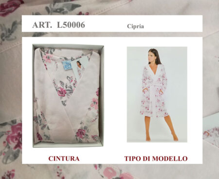 Vestaglia donna con cintura L50006 Gary Donna colore cipria