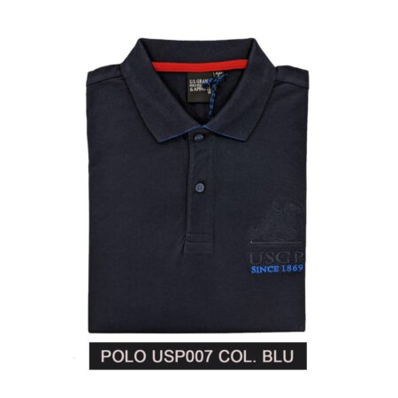 polo uomo cotone blu