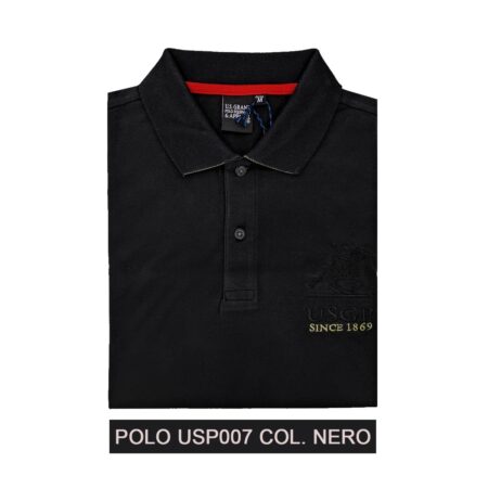 polo uomo cotone nera giovanile