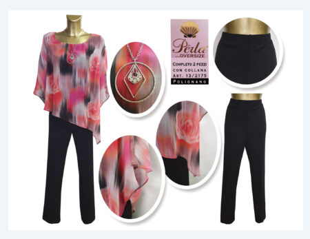 Completo Donna 2 pezzi pantalone blusa  Art. Polignano, Perla Oversize