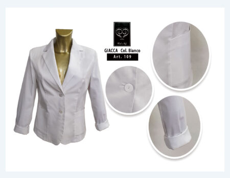 Giacca  Donna bottoni  cotone  Art. 109, Deadiva colore bianco