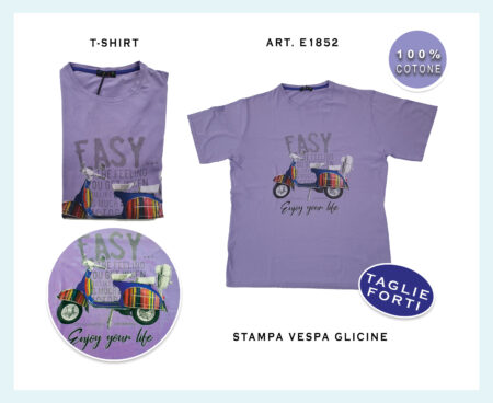 T-shirt uomo stampa vespa anche taglie forti Easy E1852 - immagine 2