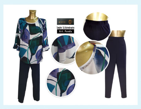 Completo Donna 2 pezzi  pantalone + maglia Art.  Panda, Elena colore blu/verde marino <i><span style="color: red;">ESAURITO</span></i>