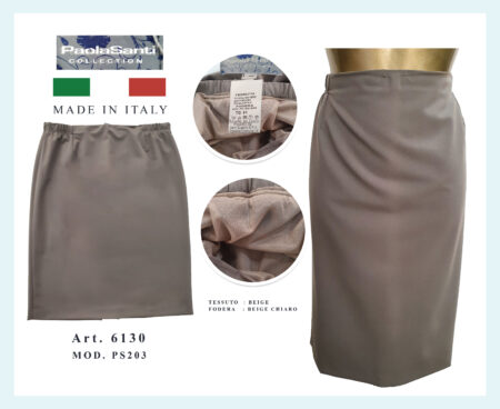 Gonna tubino modello PS203  Art. 6130,  Paola Santi Made in Italy variante beige