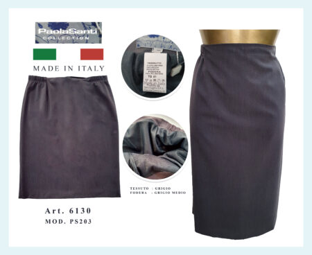 Gonna tubino modello PS203  Art. 6130,  Paola Santi Made in Italy variante grigio