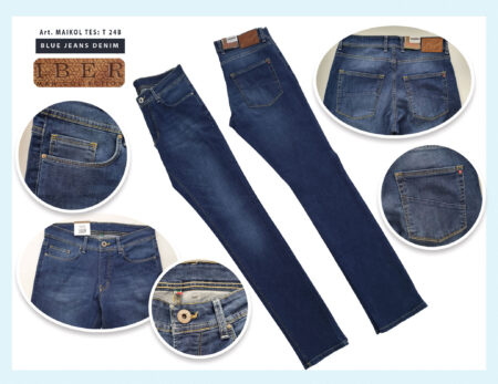 Jeans Uomo Maikol  Iber Regular Fit art. T24B blu denim jeans