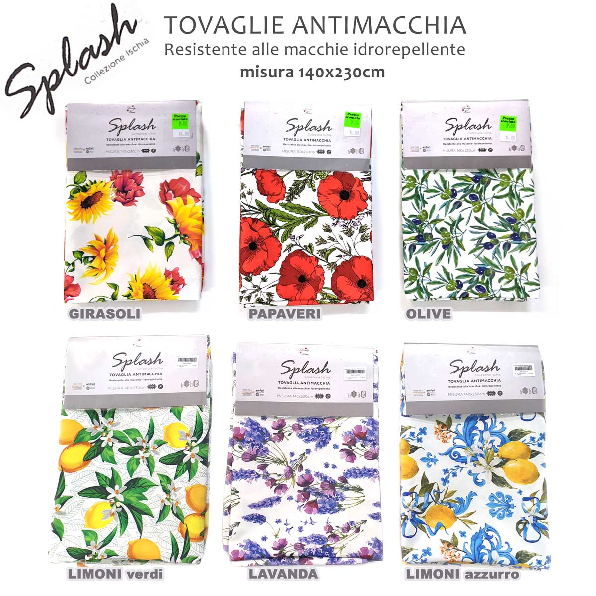 Tovaglia antimacchia salvatavolo idrorepellente Splash Lovely shop