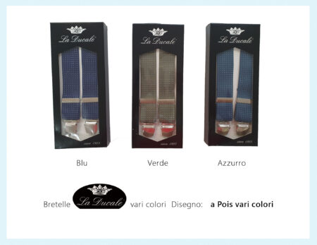 Bretelle uomo La Ducale materiale di qualità in vari colori con fantasia a pois