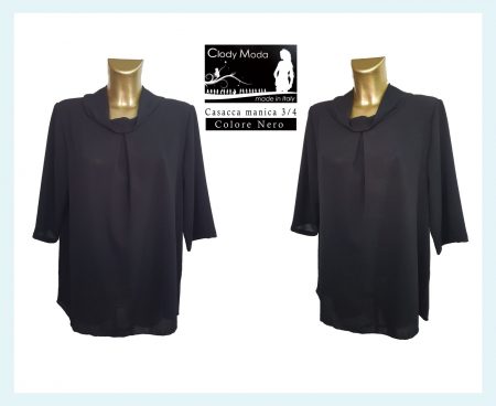 Casacca  donna manica 3/4,  Clody Moda - nero
