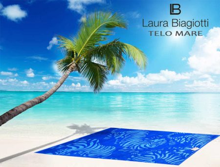 Salviettone da mare Laura Biagiotti art. Tigri azzurro - immagine 2