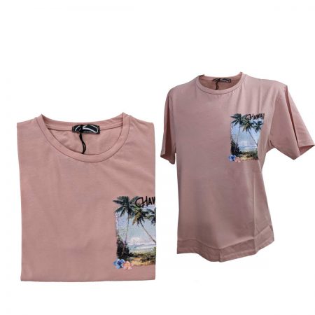 T shirt uomo rosa antico