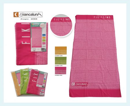 Telo Mare in microfibra dis. Goben 90 x 170 cm  Biancaluna var. 600 fucsia