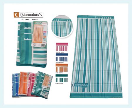 Telo Mare in microfibra dis. Righe 90 x 170 cm  Biancaluna var.1800 verde