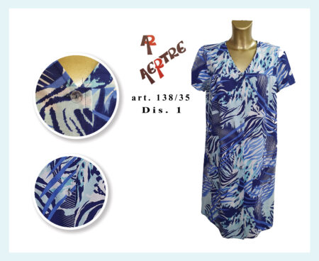Grembiule Vestaglia Classica Donna Mezza Manica Apertura con Bottoni Art. 138/35, AERTRE  dis. 1
