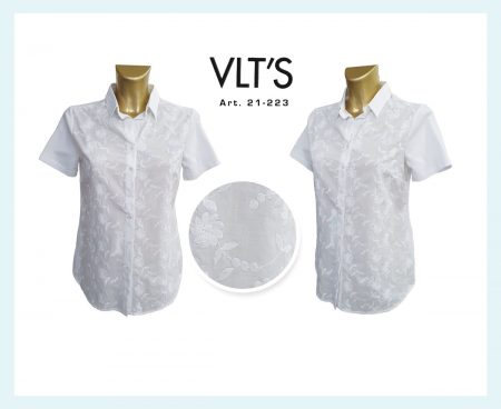 Camicia donna cotone mezza manica art. 21-223, VLT'S by Valentina's pizzo Articolo <i><span style="color: red;">ESAURITO</span></i>