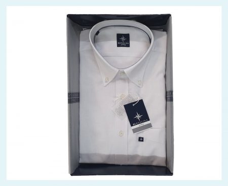 Camicia  Uomo  Mezza  manica  Art. Dakar SR 608E, Blusalina con bottoncini V01 bianco