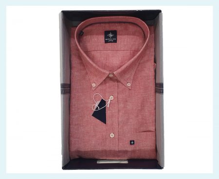 Camicia  Uomo  Mezza  manica  Art. Dakar SR 608E, Blusalina con bottoncini V85 rosa