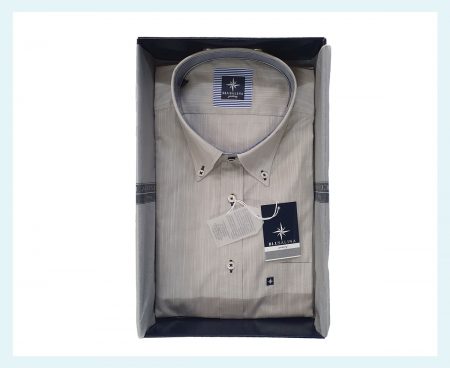 Camicia  Uomo  Mezza  manica  Art. Elba SR 670E, Blusalina con bottoncini V63 beige