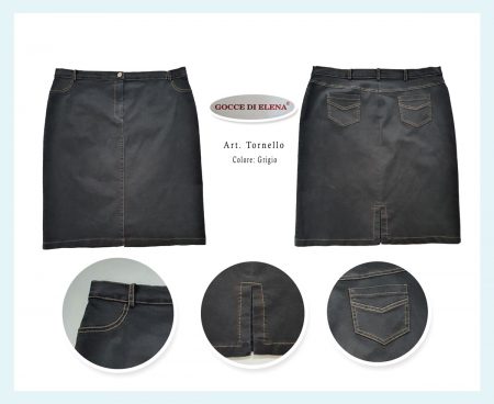 Gonna Jeans  Art. Tornello, Gocce di Elena colore grigio