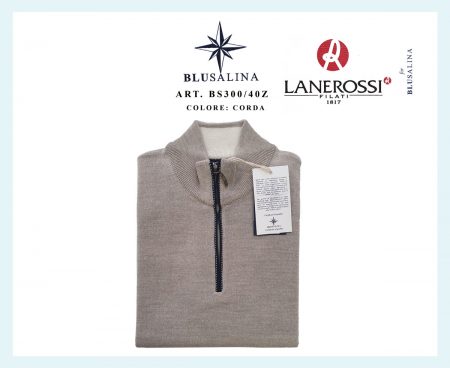 Maglia Lupetto  BLUSALINA Lanerossi  manica lunga zip in misto lana art. BS300/40Z, BLUSALINA  filato  Lanerossi corda