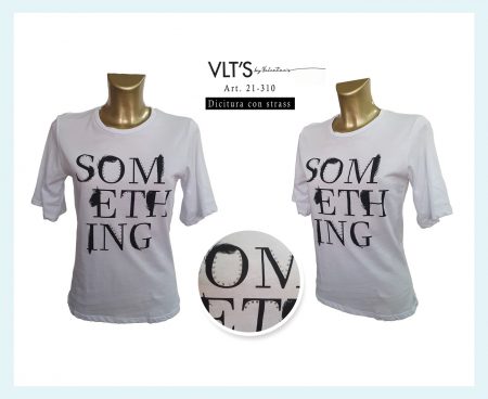 Maglia girocollo manica corta donna  art. 21-310, Vlt's by Valentina's bianco