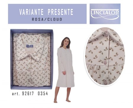 Camicia notte donna LINCLALOR cotone art. 92617 0354 rosa