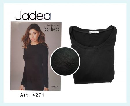 Maglia Donna 4271 Jadea manica lunga  tinta unita colore nero