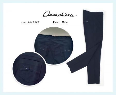 Pantalone donna Annachiara art. 0612987 blu taglia calibrata