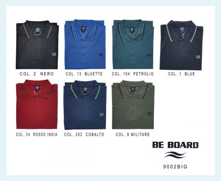 Polo Uomo mezza manica  Be Board  art. 9002Big 100 % cotone vari colori dalla 7XL alla 9XL