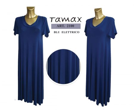 Abito lungo in maglina art 2100 Tamax blu elettrico
